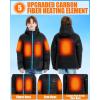 imageKids Heated Jacket  Boys and Girls Heating Jackets Hoodie Coat With Battery Pack Heated Clothing for SkiingBlue Upgraded Jacket