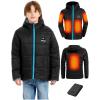 imageKids Heated Jacket  Boys and Girls Heating Jackets Hoodie Coat With Battery Pack Heated Clothing for SkiingBlue Upgraded Jacket