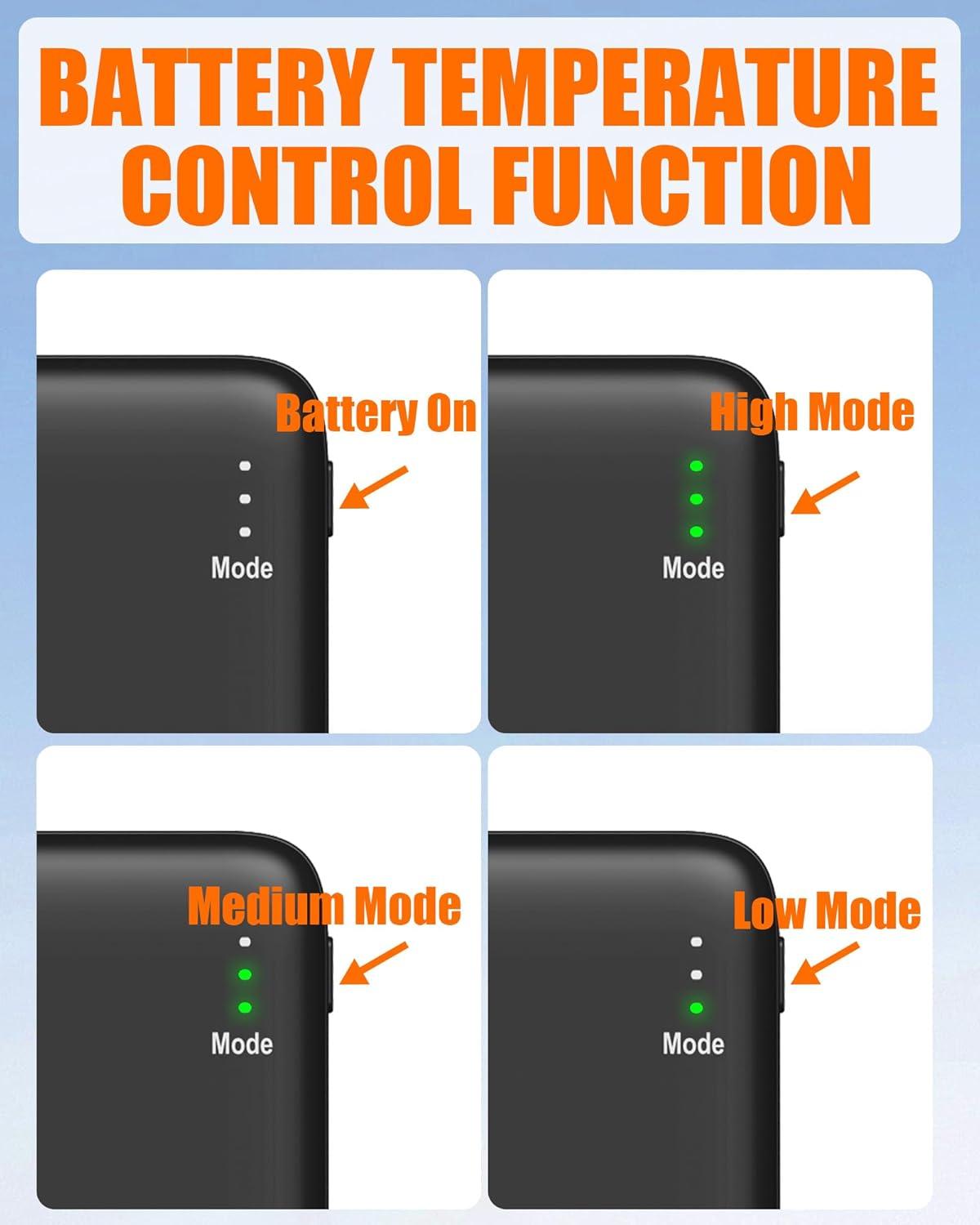 image37V2A 4000mAh Battery Pack DC Port with Temperature Controlfor Heated Gloves Scarf Socks and Heating Slippers1 Pc  5V2A TypeC Port 5000mAh