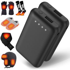 image37V2A 4000mAh Battery Pack DC Port with Temperature Controlfor Heated Gloves Scarf Socks and Heating Slippers2 Pcs  5V2A DC Port and USB 4000mAh