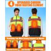 imageSafety Work Heated Vest  Hi Vis Reflective Heating Jacket Coat for Men and Wome Upgraded 5V USB Battery PackYellow