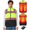 imageSafety Work Heated Vest  Hi Vis Reflective Heating Jacket Coat for Men and Wome Upgraded 5V USB Battery PackYellow
