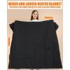 image20000mAh Large Heated Blanket Battery Powered with Upgraded 74V Battery Pack 62x55 in Portable Cordless Throw Electric Rechargeable Heating Blankets Black 62x55 inBlack