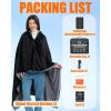 image:imageLarge Heated Blanket Poncho Shawl Battery Powered62x47 in Portable Wireless Cordless 20000mAh 74V Battery Electric BlanketsBlack