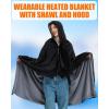 image:imageLarge Heated Blanket Poncho Shawl Battery Powered62x47 in Portable Wireless Cordless 20000mAh 74V Battery Electric BlanketsBlack