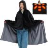 image:imageLarge Heated Blanket Poncho Shawl Battery Powered62x47 in Portable Wireless Cordless 20000mAh 74V Battery Electric BlanketsBlack
