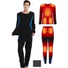 image:imageHeated Underwear Thermal Set for MenampWomen Elastic Winter Warm Base LayerBlack  Blue