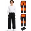 image:imageKids Heated Pants for Boys and Girls Baggy Cargo SweatpantsBlack