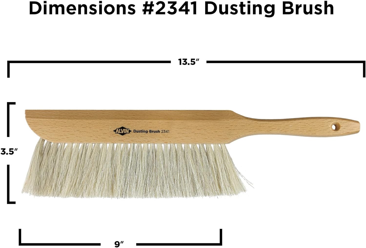 ALVIN 2342 Comfort Curve Dusting Brush 100 Horsehair and Wood Handle Art Drafting and Architecture Cleaning Tool Great for Students Hobbyists and Professionals  15 Inch145