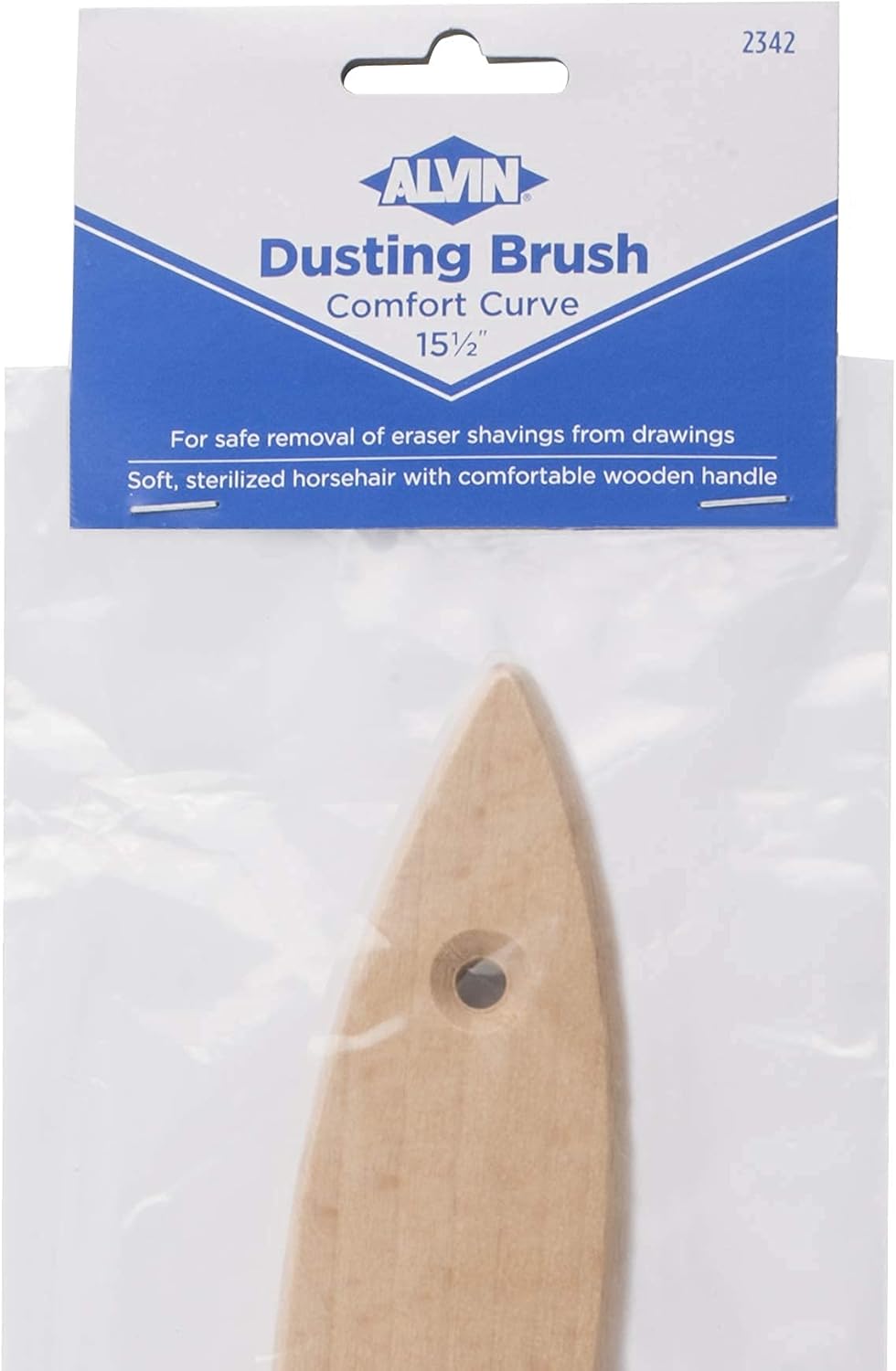 ALVIN 2342 Comfort Curve Dusting Brush 100 Horsehair and Wood Handle Art Drafting and Architecture Cleaning Tool Great for Students Hobbyists and Professionals  15 Inch15 12