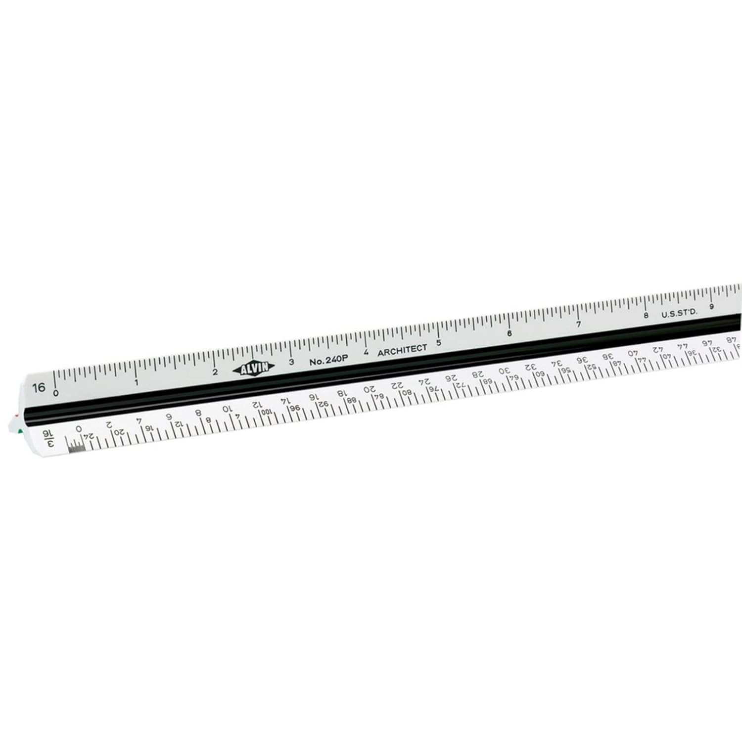 ALVIN Architect Triangular Scale Multipurpose Drafting Ruler for Drawing Planning and Design High Impact Plastic  12 Inch White240P