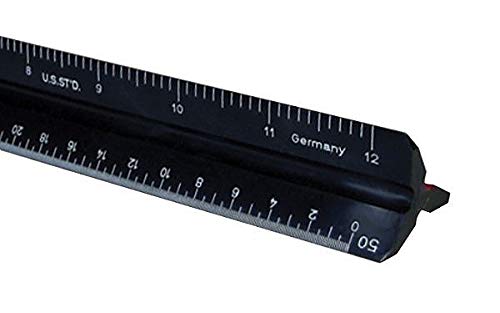 ALVIN Architect Triangular Scale Multipurpose Drafting Ruler for Drawing Planning and Design High Impact Plastic  12 Inch White241BP