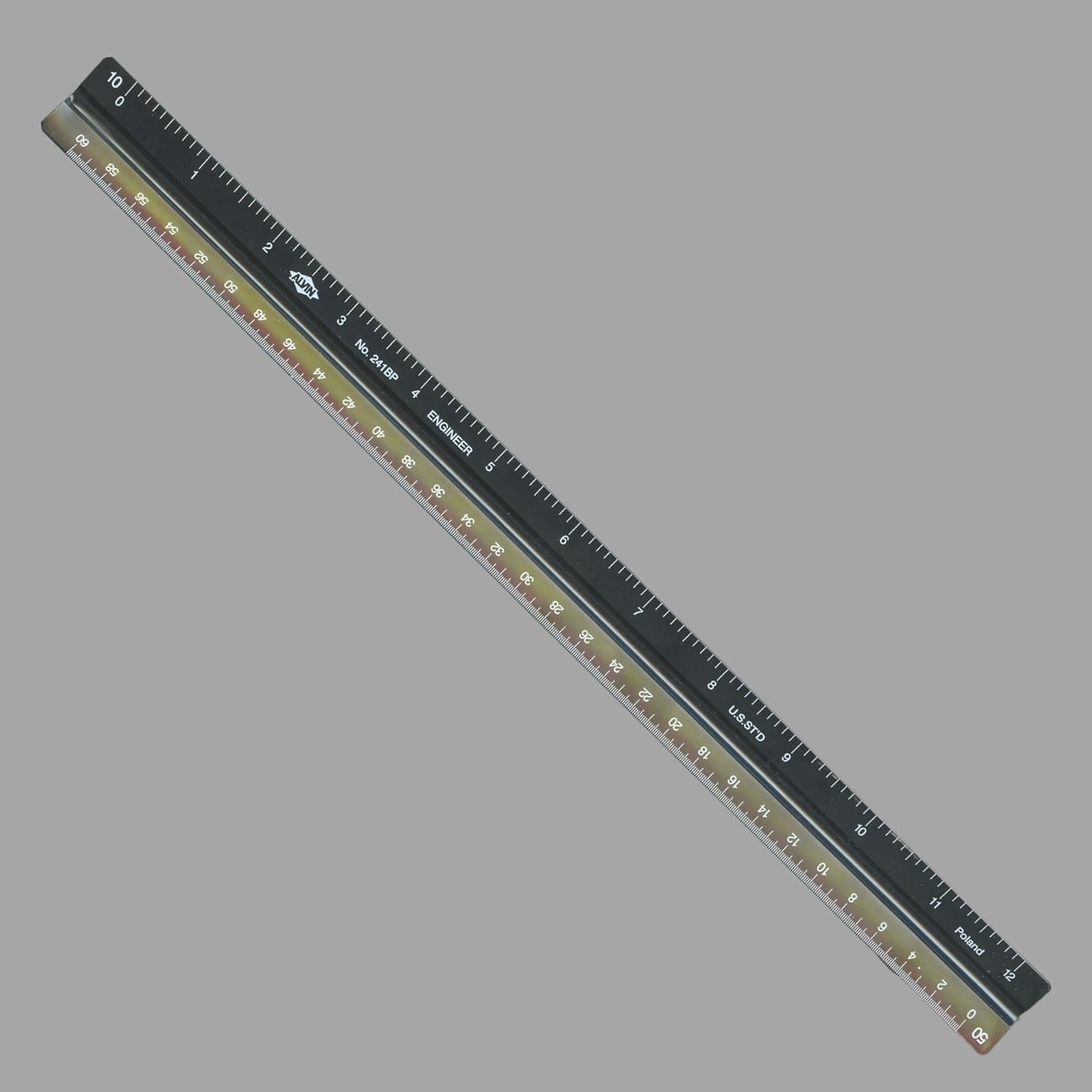 ALVIN Architect Triangular Scale Multipurpose Drafting Ruler for Drawing Planning and Design High Impact Plastic  12 Inch White241BP