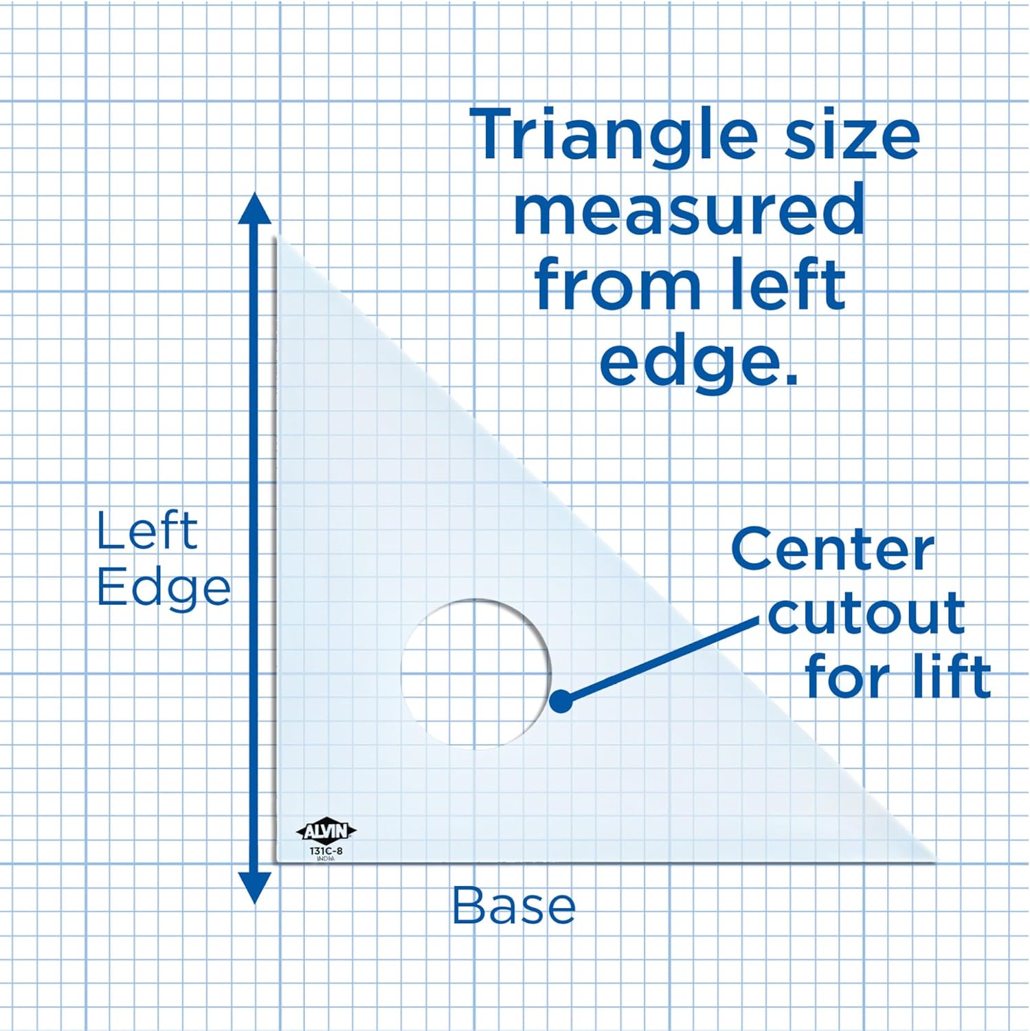 ALVIN Clear Professional Acrylic Drafting Triangle 3060 Degrees 14quot Model 130C14 Multipurpose Tool for Drafting Design and Architecture Great for Machining and Woodworking  14 inches4