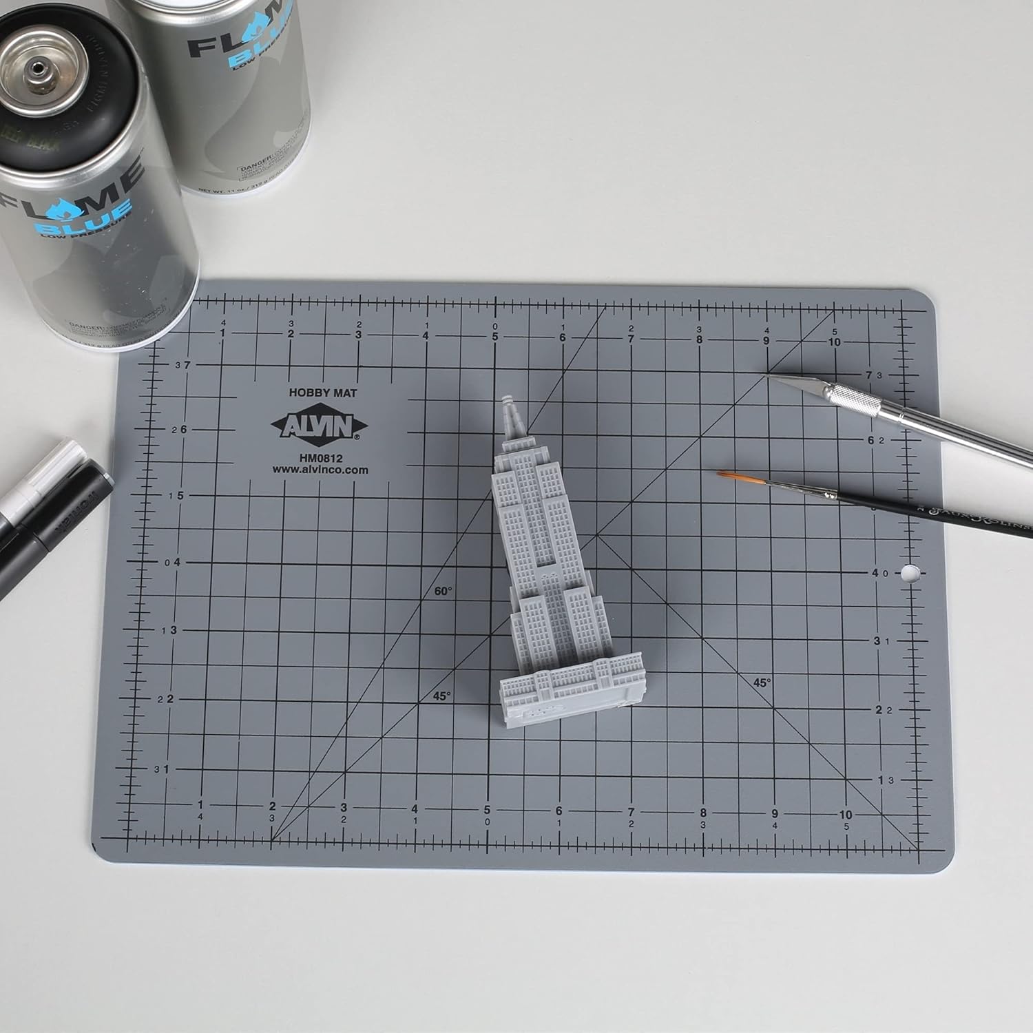 ALVIN HM SelfHealing Cutting Mat for Hobbies 12 x 18 inch  DoubleSided BlueGrey  3Layer Gridded Surface for Arts Crafts and Sewing  Model HM121812L x 85W