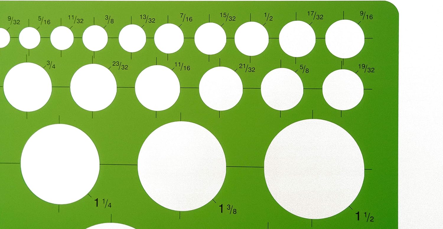 ALVIN TD1201 Large Circles Guide Template Drawing and Drafting Tool for Artists Architects Design and Drafting 15quot to 35quot ScaleCircle Guide Template