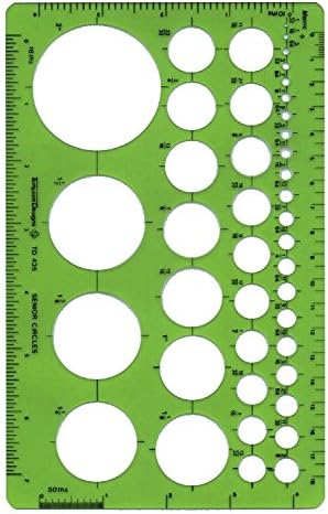 ALVIN TD1201 Large Circles Guide Template Drawing and Drafting Tool for Artists Architects Design and Drafting 15quot to 35quot ScaleSenior Circle Guide
