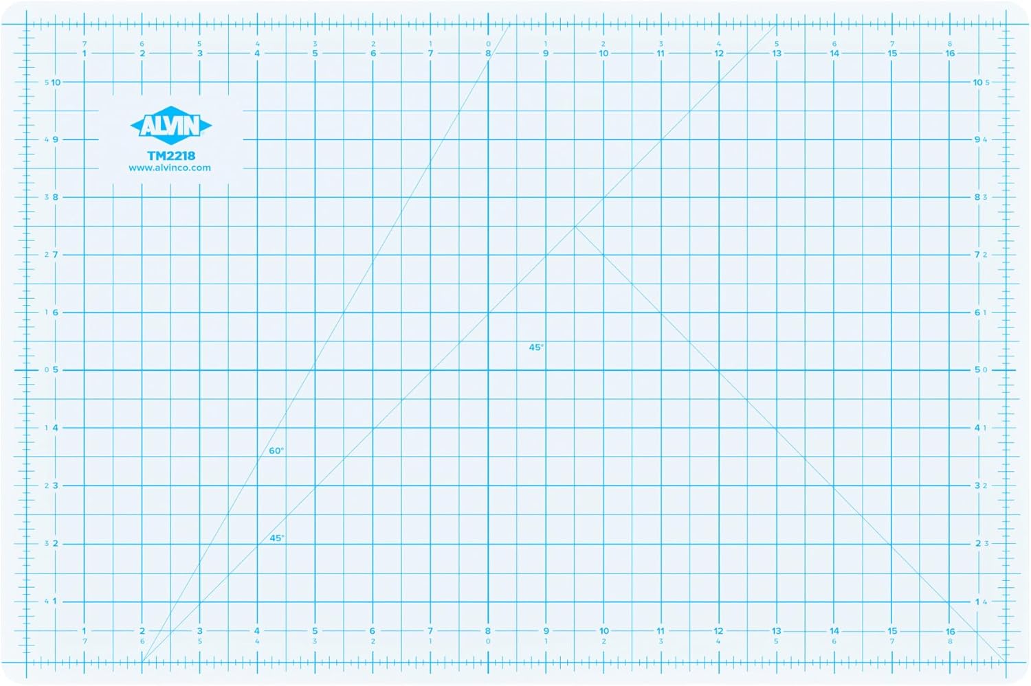 ALVIN TM Translucent Cutting Mat 18 x 24 inch  3mm Layer with Grid on 1 Side  Light Box Compatible  Model TM2224Translucent