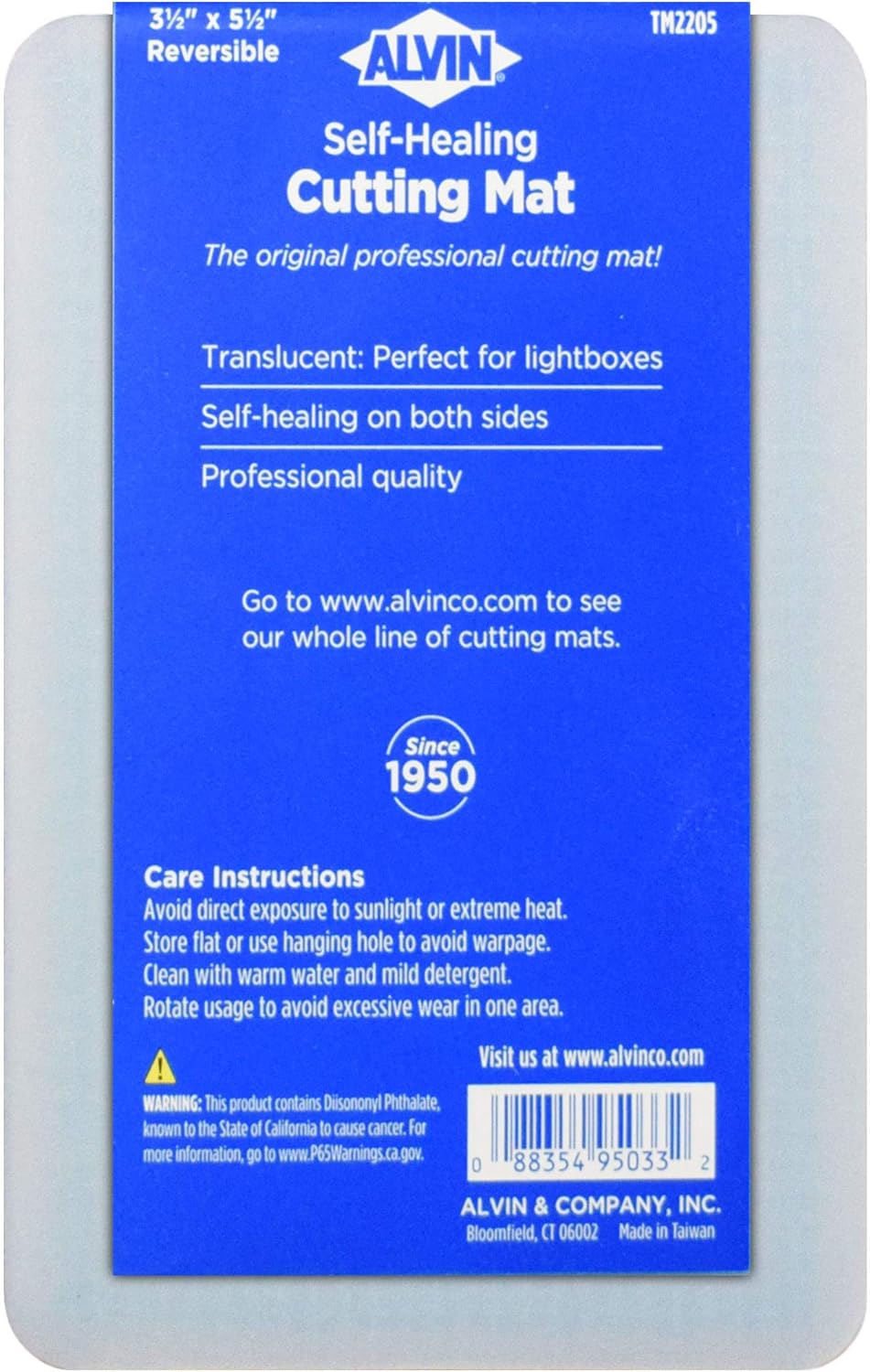 ALVIN TM Translucent Cutting Mat 18 x 24 inch  3mm Layer with Grid on 1 Side  Light Box Compatible  Model TM2224Translucent