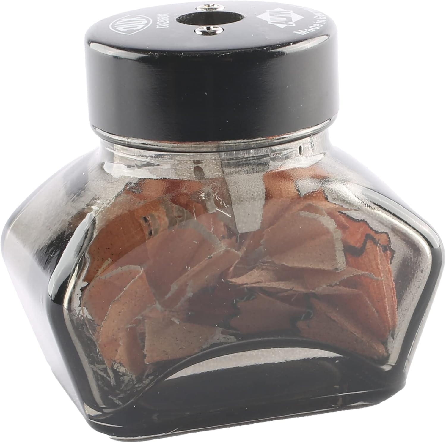 Alvin Charcoal Black Inkwell Pencil Sharpener Model DX25 DUX Glass Inkwell Sharpener for Artists Architects Writers and Drafters Pencil Sharpener with Inkwell Styled Shavings Catch