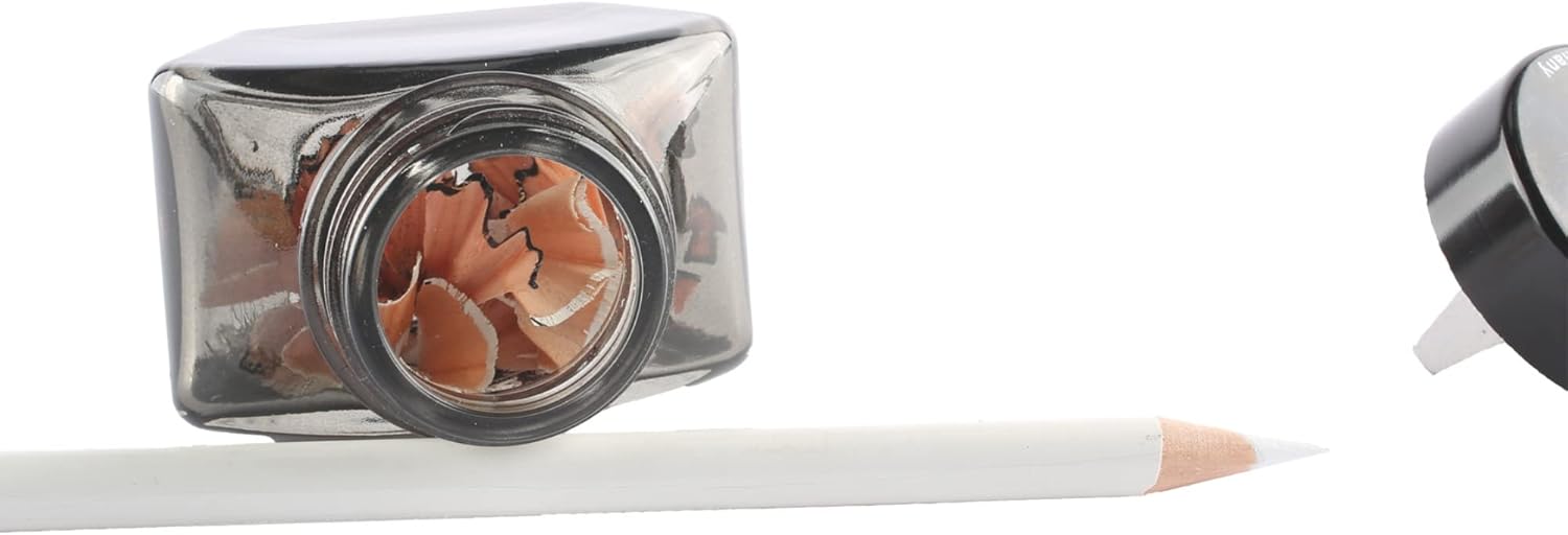 Alvin Charcoal Black Inkwell Pencil Sharpener Model DX25 DUX Glass Inkwell Sharpener for Artists Architects Writers and Drafters Pencil Sharpener with Inkwell Styled Shavings Catch