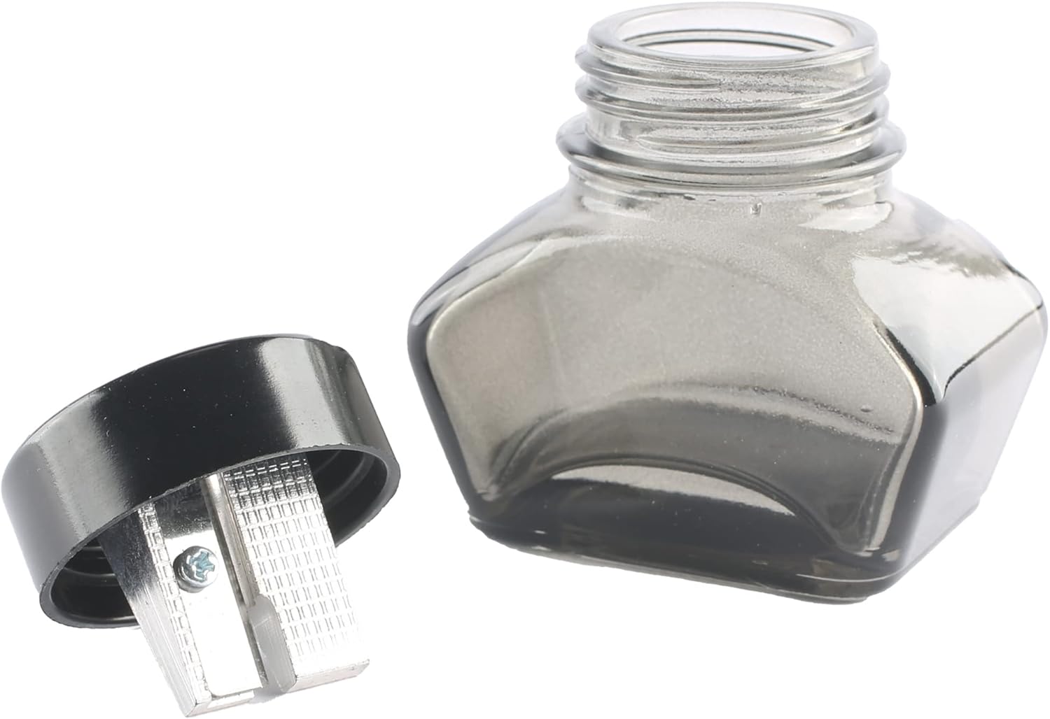 Alvin Charcoal Black Inkwell Pencil Sharpener Model DX25 DUX Glass Inkwell Sharpener for Artists Architects Writers and Drafters Pencil Sharpener with Inkwell Styled Shavings Catch