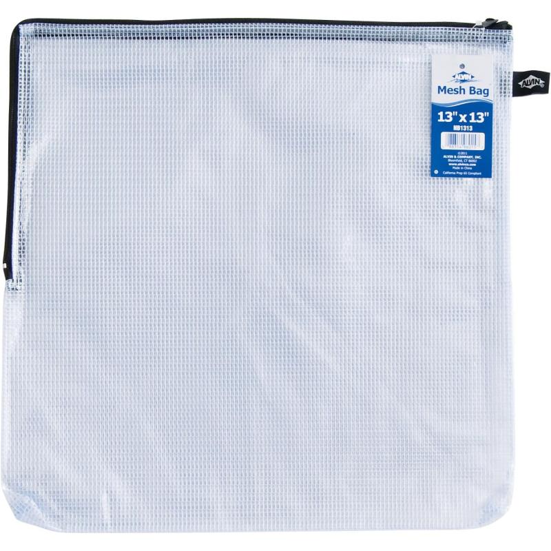 ALVIN  NB1824 Clear PVC Mesh Kit Zipper Bag MultiUse Organization Bag for Item Storage and Arranging Great for Needlework Projects Art Supplies and Travel  18 x 24 Inch Bag13 x 13