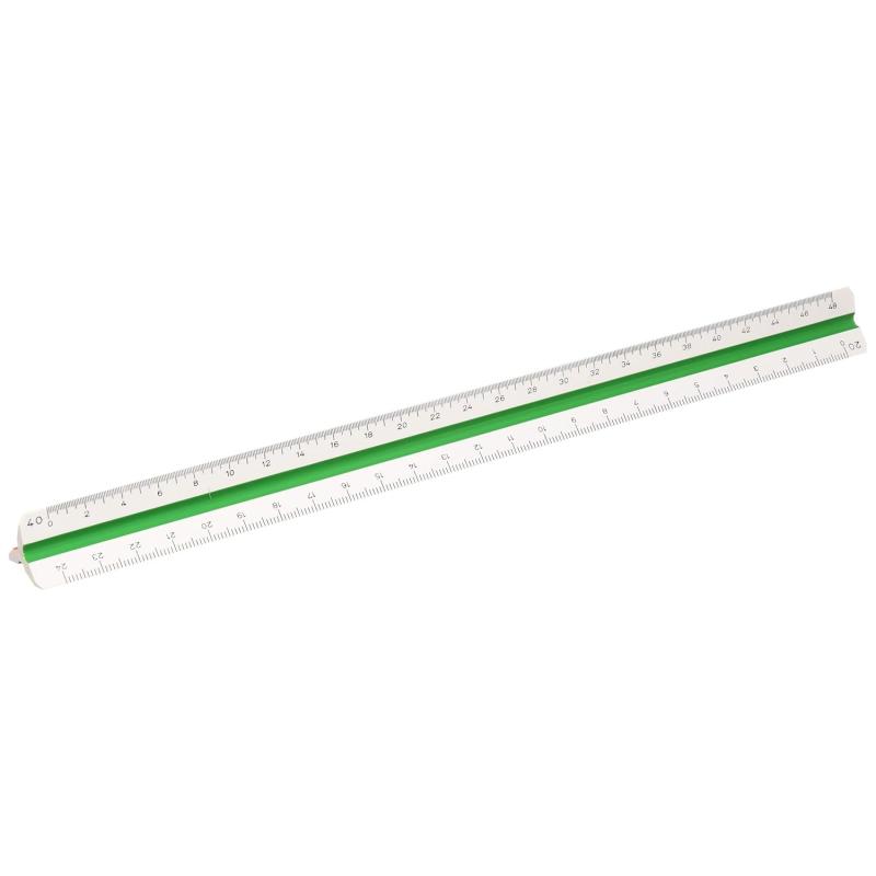 ALVIN Architect Triangular Scale Multipurpose Drafting Ruler for Drawing Planning and Design High Impact Plastic  12 Inch White241P