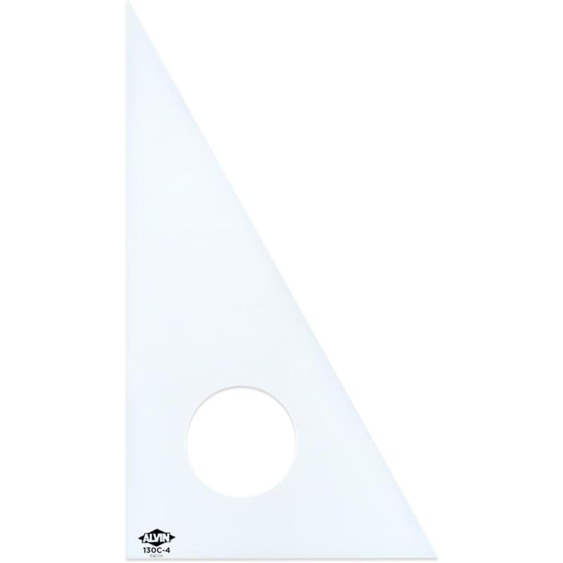ALVIN Clear Professional Acrylic Drafting Triangle 3060 Degrees 14quot Model 130C14 Multipurpose Tool for Drafting Design and Architecture Great for Machining and Woodworking  14 inches4