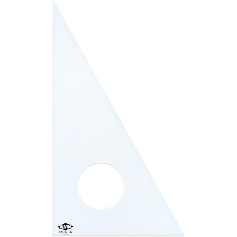 ALVIN Clear Professional Acrylic Drafting Triangle 3060 Degrees 14quot Model 130C14 Multipurpose Tool for Drafting Design and Architecture Great for Machining and Woodworking  14 inches14