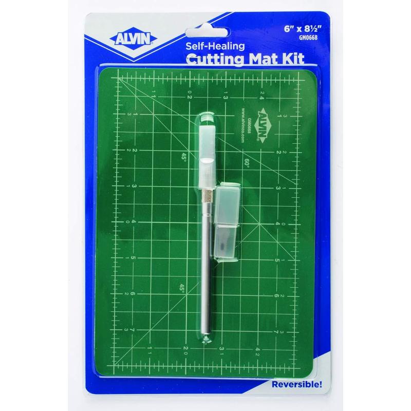 ALVIN SelfHealing Cutting Mat Kit 6quotx85quot Model GM0668 DoubleSided Mat with Art Knife GBM Series Gridded Rotary Cutting Board for Crafts Sewing Fabric  6 inches x 85 inches85L x 6W
