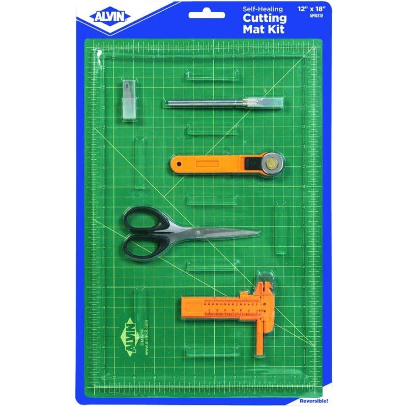 ALVIN SelfHealing Cutting Mat Kit 6quotx85quot Model GM0668 DoubleSided Mat with Art Knife GBM Series Gridded Rotary Cutting Board for Crafts Sewing Fabric  6 inches x 85 inches18L x 12W