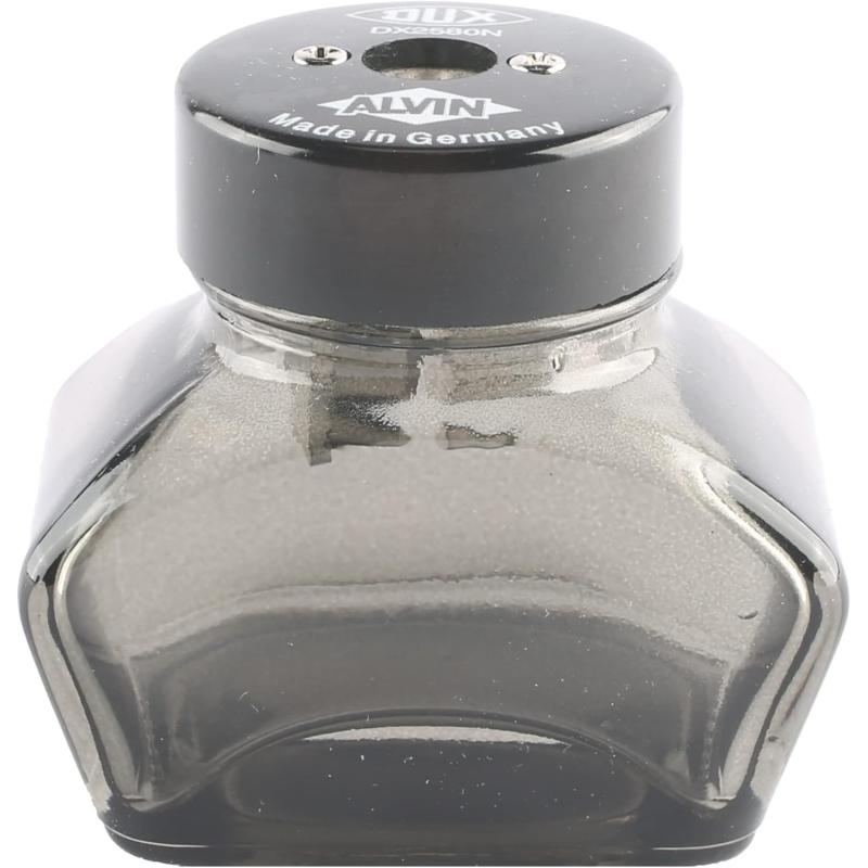 Alvin Charcoal Black Inkwell Pencil Sharpener Model DX25 DUX Glass Inkwell Sharpener for Artists Architects Writers and Drafters Pencil Sharpener with Inkwell Styled Shavings Catch