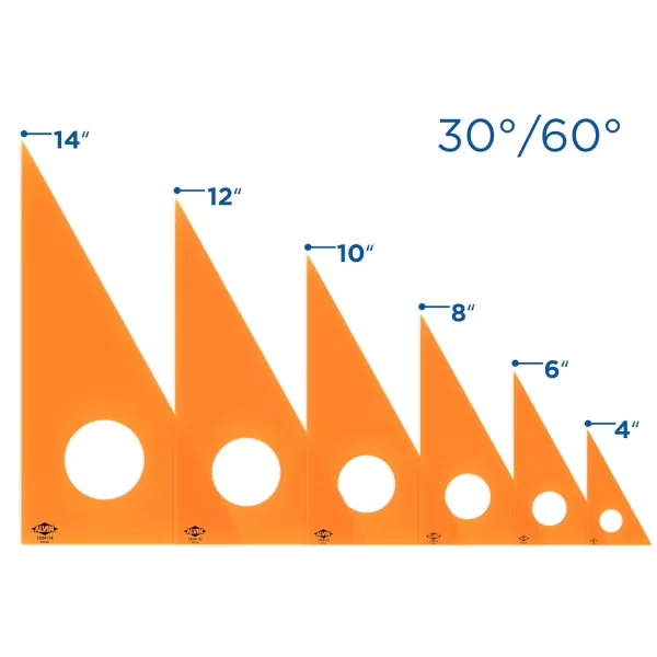 ALVIN 130F4 Fluorescent Professional Acrylic Triangle 3060 Degree Multipurpose Tool for Drafting Design and Architecture Great for Machining and Woodworking  4 Inch14