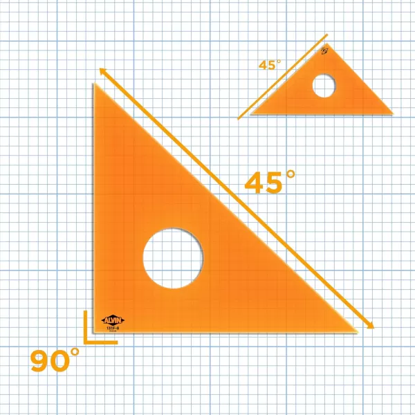 ALVIN 130F4 Fluorescent Professional Acrylic Triangle 3060 Degree Multipurpose Tool for Drafting Design and Architecture Great for Machining and Woodworking  4 Inch8