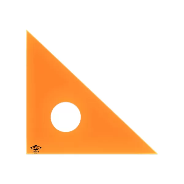 ALVIN 130F4 Fluorescent Professional Acrylic Triangle 3060 Degree Multipurpose Tool for Drafting Design and Architecture Great for Machining and Woodworking  4 Inch8