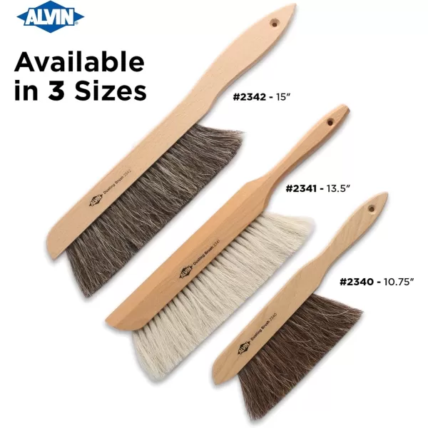ALVIN 2342 Comfort Curve Dusting Brush 100 Horsehair and Wood Handle Art Drafting and Architecture Cleaning Tool Great for Students Hobbyists and Professionals  15 Inch15 12