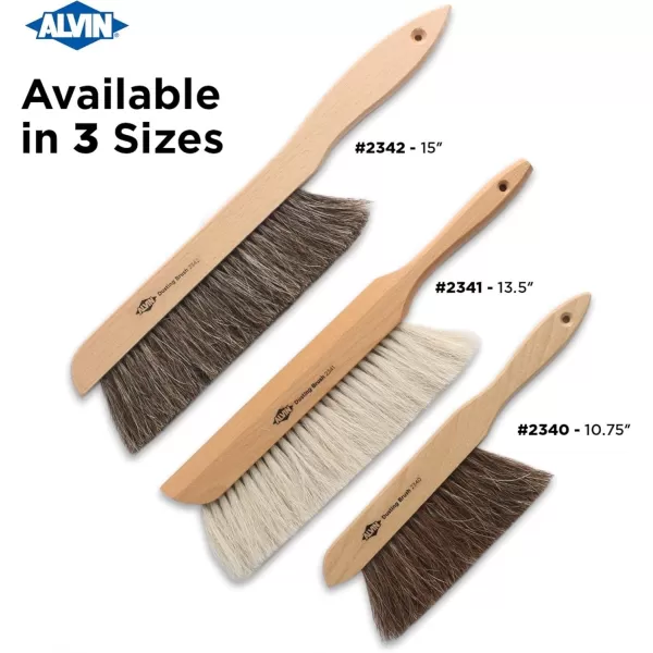 ALVIN 2342 Comfort Curve Dusting Brush 100 Horsehair and Wood Handle Art Drafting and Architecture Cleaning Tool Great for Students Hobbyists and Professionals  15 Inch145