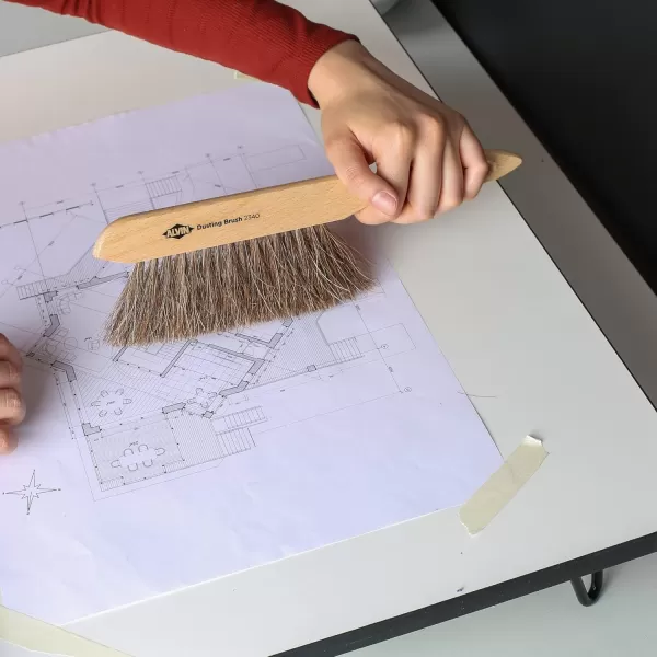 ALVIN 2342 Comfort Curve Dusting Brush 100 Horsehair and Wood Handle Art Drafting and Architecture Cleaning Tool Great for Students Hobbyists and Professionals  15 Inch10 