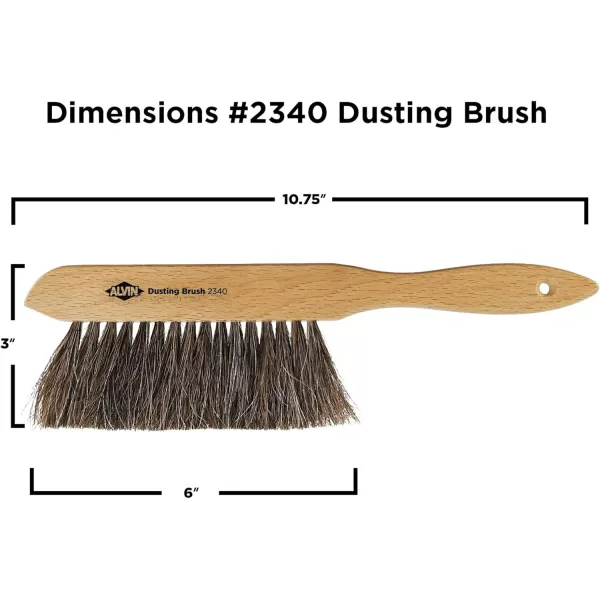 ALVIN 2342 Comfort Curve Dusting Brush 100 Horsehair and Wood Handle Art Drafting and Architecture Cleaning Tool Great for Students Hobbyists and Professionals  15 Inch10 