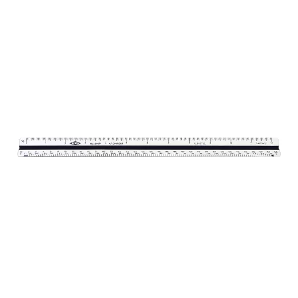 ALVIN Architect Triangular Scale Multipurpose Drafting Ruler for Drawing Planning and Design High Impact Plastic  12 Inch White240P