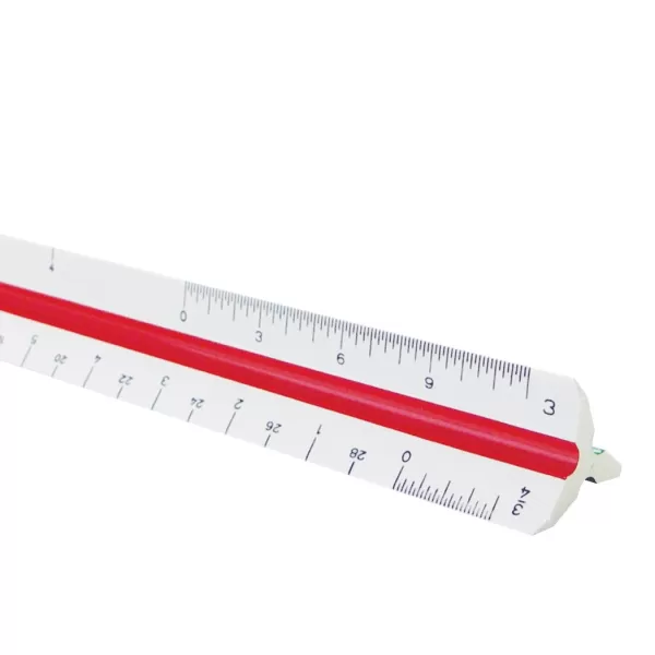ALVIN Architect Triangular Scale Multipurpose Drafting Ruler for Drawing Planning and Design High Impact Plastic  12 Inch White240P