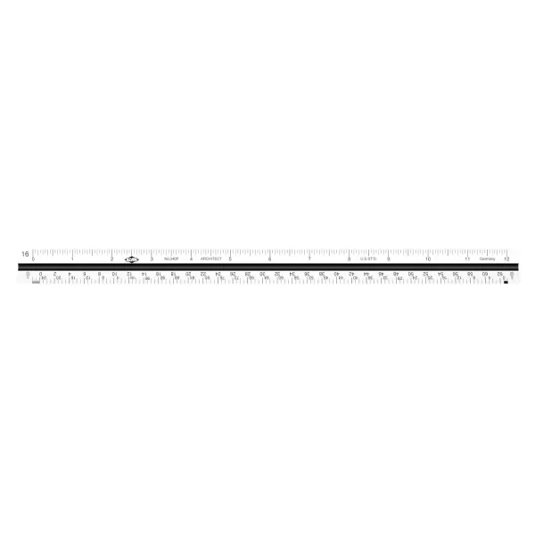 ALVIN Architect Triangular Scale Multipurpose Drafting Ruler for Drawing Planning and Design High Impact Plastic  12 Inch White240P