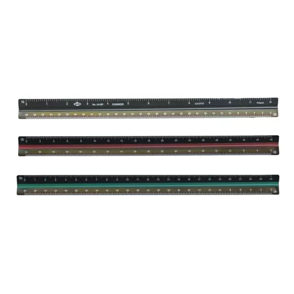 ALVIN Architect Triangular Scale Multipurpose Drafting Ruler for Drawing Planning and Design High Impact Plastic  12 Inch White241BP