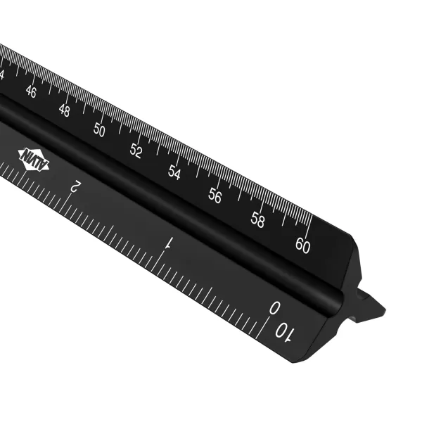 ALVIN Architect Triangular Scale Multipurpose Drafting Ruler for Drawing Planning and Design High Impact Plastic  12 Inch White241BP