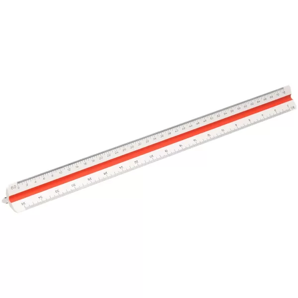 ALVIN Architect Triangular Scale Multipurpose Drafting Ruler for Drawing Planning and Design High Impact Plastic  12 Inch White241P
