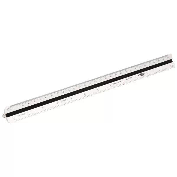 ALVIN Architect Triangular Scale Multipurpose Drafting Ruler for Drawing Planning and Design High Impact Plastic  12 Inch White241P