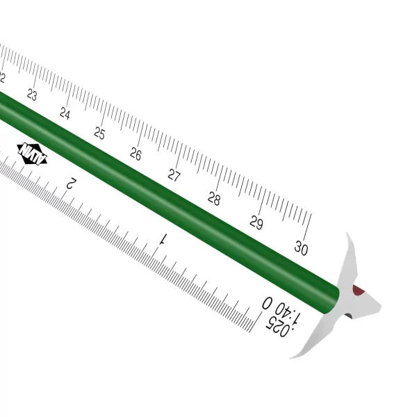 ALVIN Architect Triangular Scale Multipurpose Drafting Ruler for Drawing Planning and Design High Impact Plastic  12 Inch White247P
