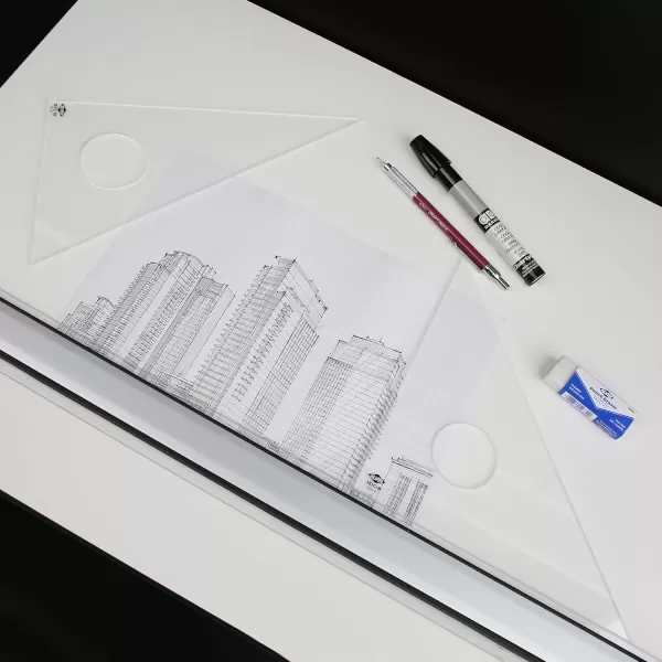 ALVIN Clear Professional Acrylic Drafting Triangle 3060 Degrees 14quot Model 130C14 Multipurpose Tool for Drafting Design and Architecture Great for Machining and Woodworking  14 inches16