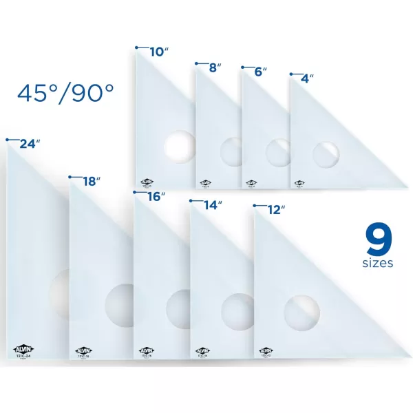 ALVIN Clear Professional Acrylic Drafting Triangle 3060 Degrees 14quot Model 130C14 Multipurpose Tool for Drafting Design and Architecture Great for Machining and Woodworking  14 inches12